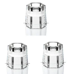 Kerzenhalter^German Crystal 3 Stück Teelicht Kerzenhalter Kerzenständer 8 cm Bleikristall Glas zweiseitig nutzbar