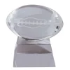 Pokal & Glasblock^Fan Unikate American Footbball Glas Pokal 8cm inkl Glassockel und Geschenkverpackung
