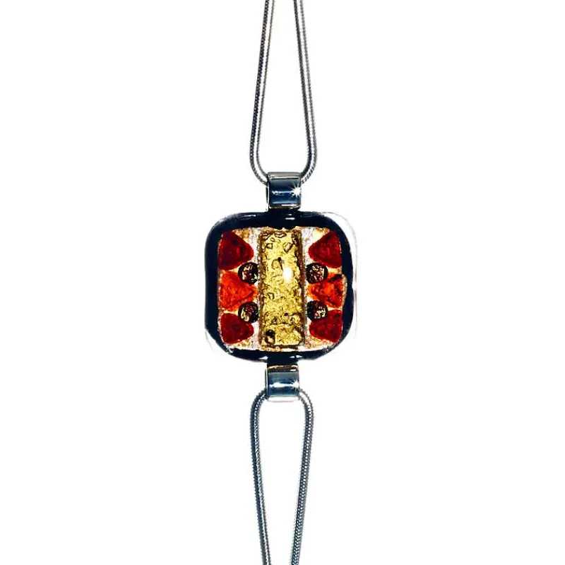 Armband|Fusing Glasschmuck^Schmuck Armband mit Glasstein Golden Red Fusing