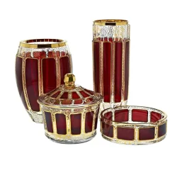 Männer|Aschenbecher^Art Glass Ascher Red Queen 240 ml, Rot/Gold, aus Glas
