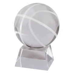Pokal & Glasblock^Fan Unikate Basketball Glas Pokal 8cm inkl Glassockel und Geschenkverpackung