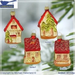 Weihnachten|Weihnachten^Cristalica GmbH Baumkugel Häuschen 8 cm