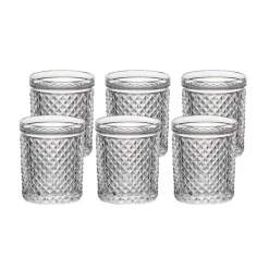 Gläserset^Cristalica Becherglas Saftglas Trinkbecher Retro-Look 6er Set 150ml Bleikristall klar