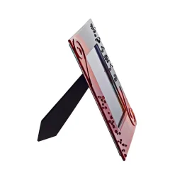 Bilderrahmen^Art Glass Bilderrahmen Fotorahmen Photo Frame Format 13x18cm Deko Fusing Glas rot Handmade