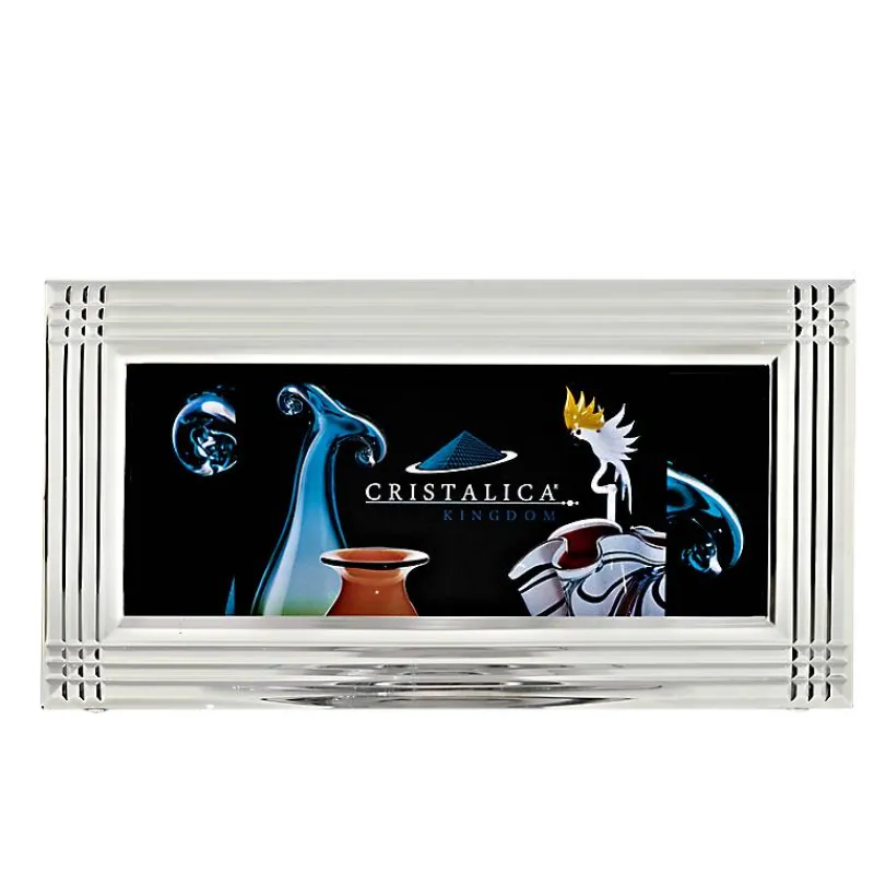 Pokal & Glasblock|Bilderrahmen^Cristalica Bilderrahmen Panorama Galerie Format 10x25cm Fotorahmen klar Bleikristallglas