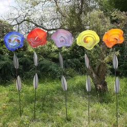 Blüten^Art Glass Blüte Gartenflair 35cm inkl. Stab