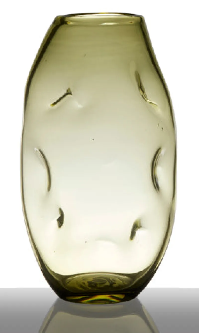 Geburtstag|Einweihung^Glaswaren sonstige Blumenvase Glas freigeformt Dekovase Rocky Grün H 31 cm