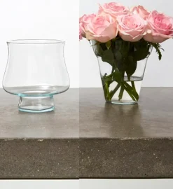 Frauen|Vasen^Glaswaren sonstige Blumenvase Glas Tischdekoration H 14 cm