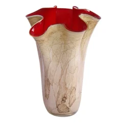 Valentienstag|Vasen^Glasware Blumenvase Jozy creme-rot Art Queen 37cm
