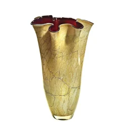 Vasen^Art Glass Blumenvase Jozy creme-rot Art Queen 39 cm