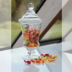 Pokal & Glasblock|Frauen^Cristalica Kingdom Bonboniere Pokal Famous 24cm Keksdose Gefäß mit Deckel Vorratsdose Klarglas