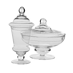 Pokal & Glasblock|Frauen^Cristalica Kingdom Bonboniere Pokal Famous 24cm Keksdose Gefäß mit Deckel Vorratsdose Klarglas