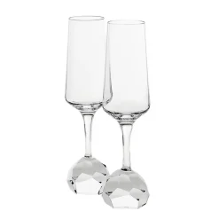 Sektgläser^Fan Unikate Champagnerglas Basic Diamonds 200ml, Transparent, aus Bleikristall