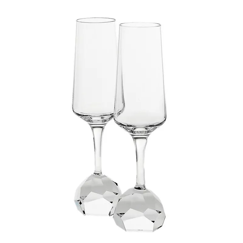 Sektgläser^Fan Unikate Champagnerglas Basic Diamonds 200ml, Transparent, aus Bleikristall