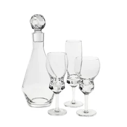 Sektgläser^Fan Unikate Champagnerglas Diamonds Spectacle 210ml, Transparent, aus Bleikristall