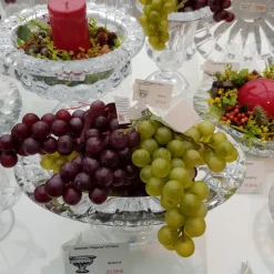 Kunstblumen^Cristalica Deko Weintrauben mit Blättern weiß, rot