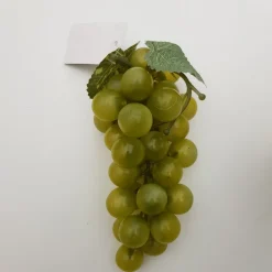 Kunstblumen^Cristalica Deko Weintrauben mit Blättern weiß, rot