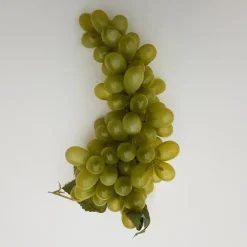 Kunstblumen^Cristalica Deko Weintrauben mit Blättern weiß, rot