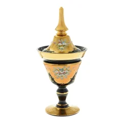 Dosen^Art Glass Dose mit Deckel Black Queen 36 cm, Gold/Braun, aus Glas