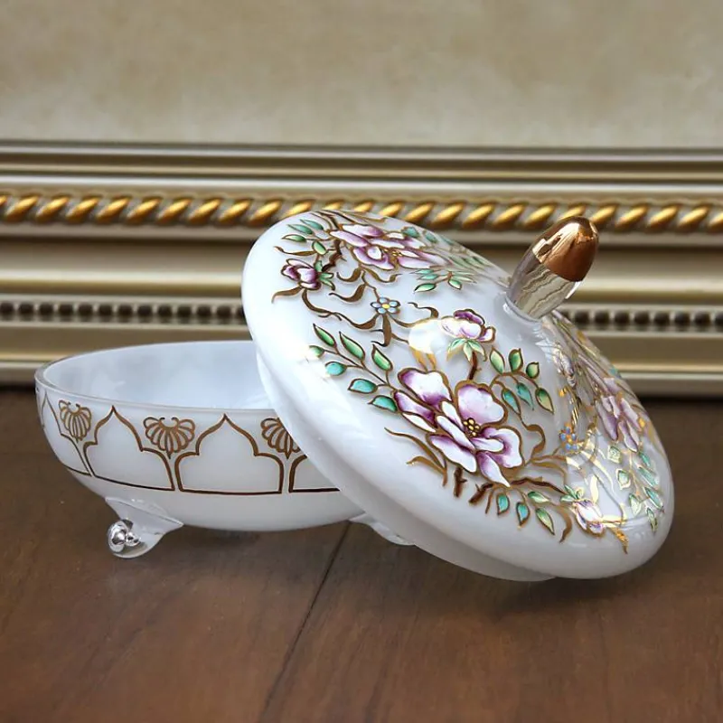 Dosen^Art Glass Dose White Queen 15 cm, Multicolor, aus Glas