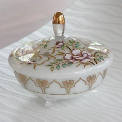 Dosen^Art Glass Dose White Queen 15 cm, Multicolor, aus Glas