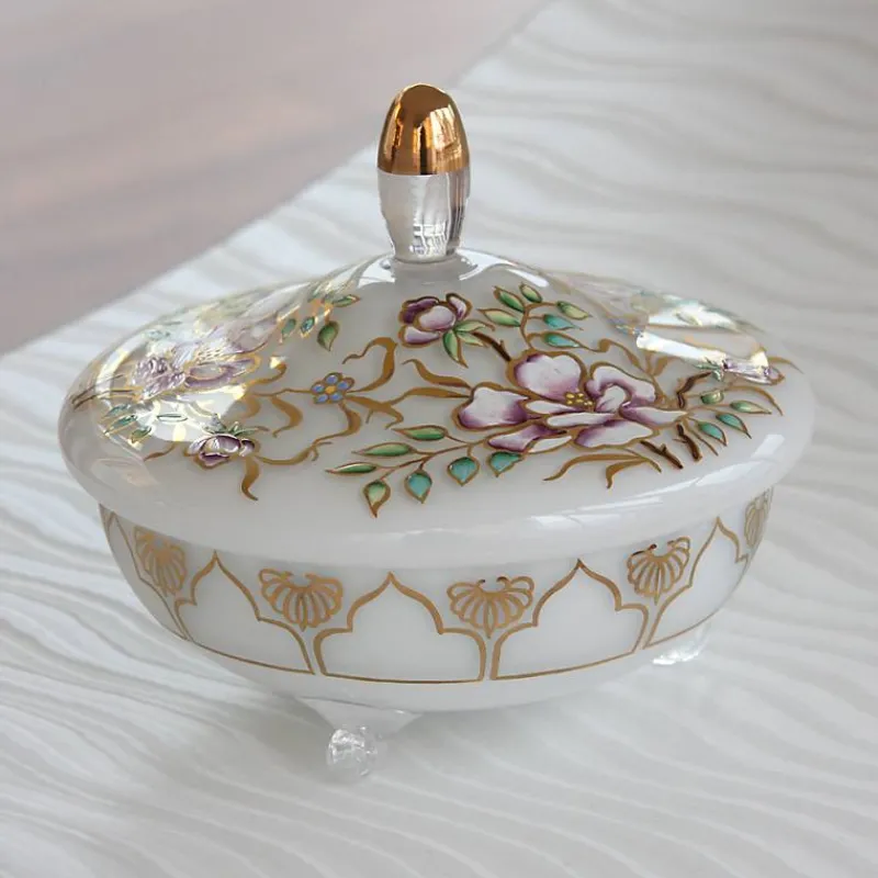 Dosen^Art Glass Dose White Queen 15 cm, Multicolor, aus Glas