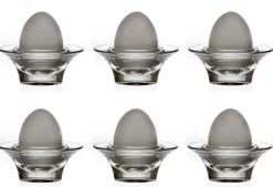 Eierbecher|Ostern^Cristalica Eierbecher 6er-Set Eierhalter rund Bleikristallglas Frühstück Geschirr Küche 8cm