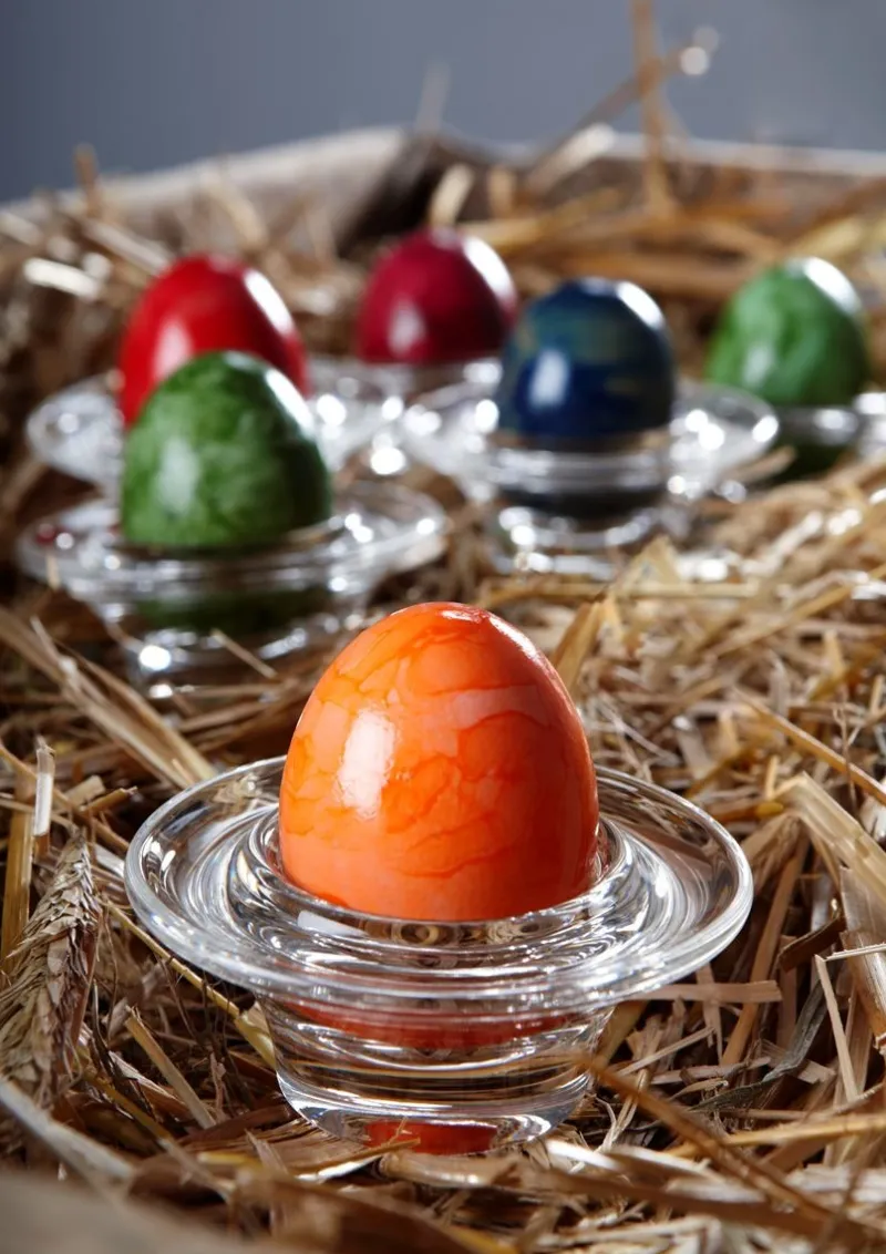 Eierbecher|Ostern^Cristalica Eierbecher 6er-Set Eierhalter rund Bleikristallglas Frühstück Geschirr Küche 8cm