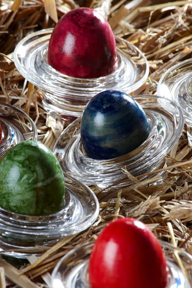 Eierbecher^German Crystal Eierbecher Loft Eierhalter rund Bleikristallglas Frühstück Geschirr Küche 8cm