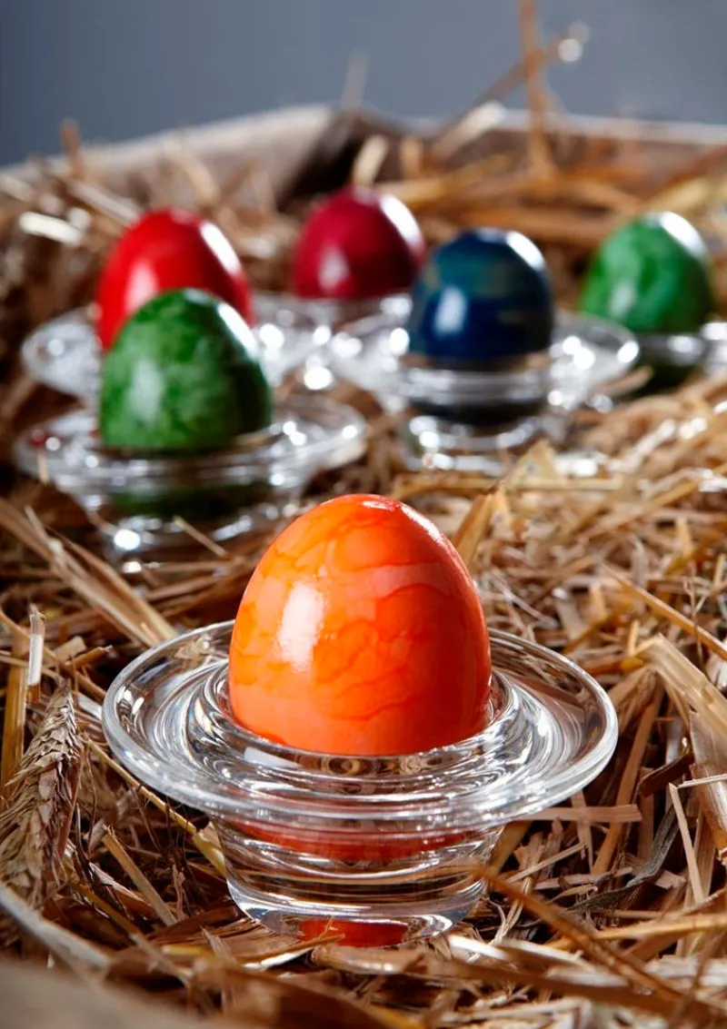 Eierbecher^German Crystal Eierbecher Loft Eierhalter rund Bleikristallglas Frühstück Geschirr Küche 8cm