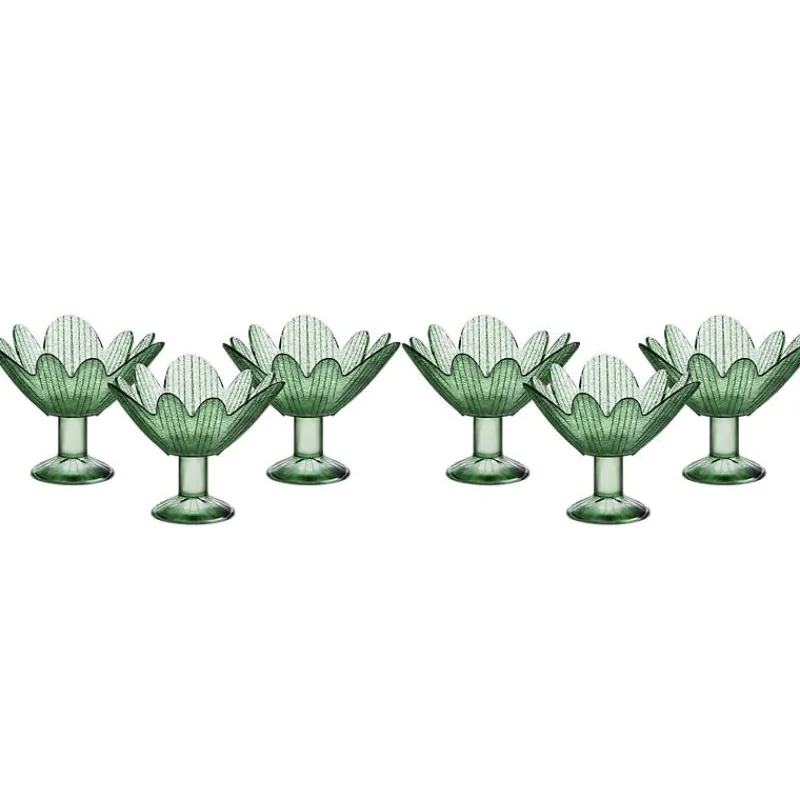 Eisbecher^Gelato Vero Eiscremeglas Eisbecher Eisglas Eisschale Seerose 6er-Set grün Colori Gelato 11cm