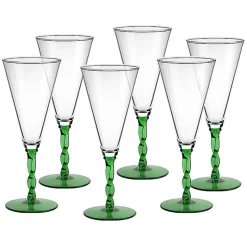 Eisbecher^Gelato Vero Eiscremeglas 6er-Set Toscana Amore Vero 30cm grün