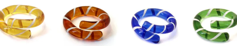 Besteck & Zubehör^Cristalica 4er Set Serviettenring aus Glas, ca. 4,6cm Amber/ Blau/ Gelb/Grün