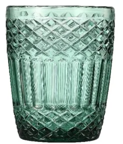 Saft- & Wassergläser^Cristalica 4er Set Trinkglas, Saftglas, Wasserglas Grün mit Gemischten Motive, ca. 300ml