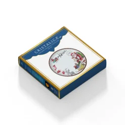 Teller & Platten|Kuchen & Torten^Cristalica 4er Set Weihnachtsteller mit Weihnachtsmann Motiv Keramik ca. 20,5cm Weiß/Rot/Grün