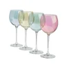 Weingläser^Art Glass 4er Set Weingläser Weinglas Weinkelch Polka Pastellfarbend 20,5 cm
