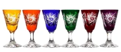 Likör & Wodkagläser|Farbige Gläser^Cristalica 6er-Set Likörglas Schleuderstern bunt 25 ml