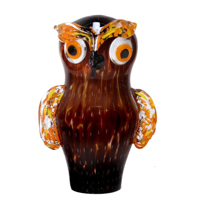 Tiere & Figuren|Skulpturen^Cristalica Eule Glasskulptur 29 cm