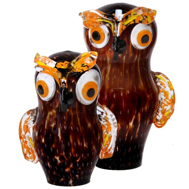 Tiere & Figuren|Skulpturen^Cristalica Eule Glasskulptur 21 cm