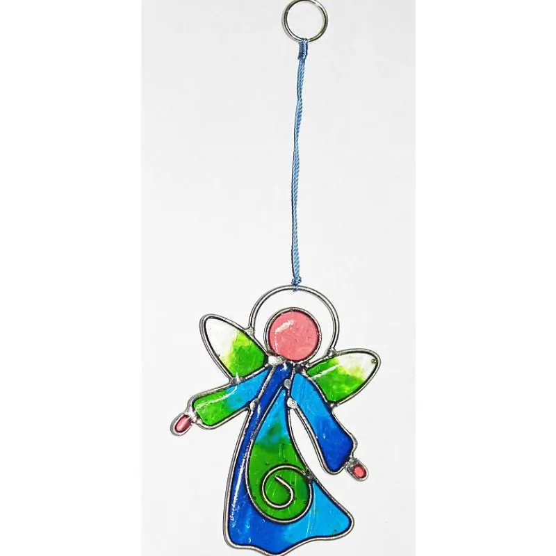 Religion|Weihnachten^Dekorationswaren Fensterbild Glas Engel (7,5cm)