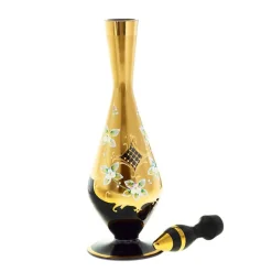 Karaffe & Dekanter^Art Glass Flasche mit Verschluss Black Queen 500 ml, Gold/Braun, aus Glas