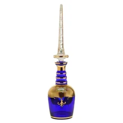 Karaffe & Dekanter^Art Glass Flasche mit Verschluss Blue Queen, Blau/Gold, aus Glas