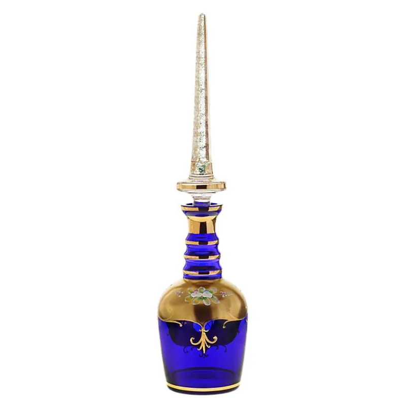 Karaffe & Dekanter^Art Glass Flasche mit Verschluss Blue Queen, Blau/Gold, aus Glas