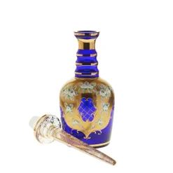 Karaffe & Dekanter^Art Glass Flasche mit Verschluss Blue Queen, Blau/Gold, aus Glas