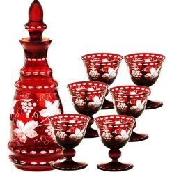 Karaffe & Dekanter^Art Glass Flasche mit Verschluss Red Queen 500 ml, Rot, aus Glas