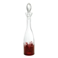 Karaffe & Dekanter^Art Glass Flasche mit Verschluss Red Queen 1000 ml, Weinrot, aus Glas