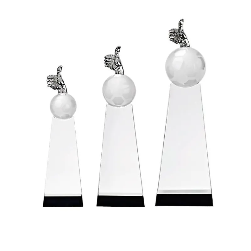 Pokal & Glasblock^Fan Unikate Fußballtrophäe Daumen hoch Pokal 20 cm