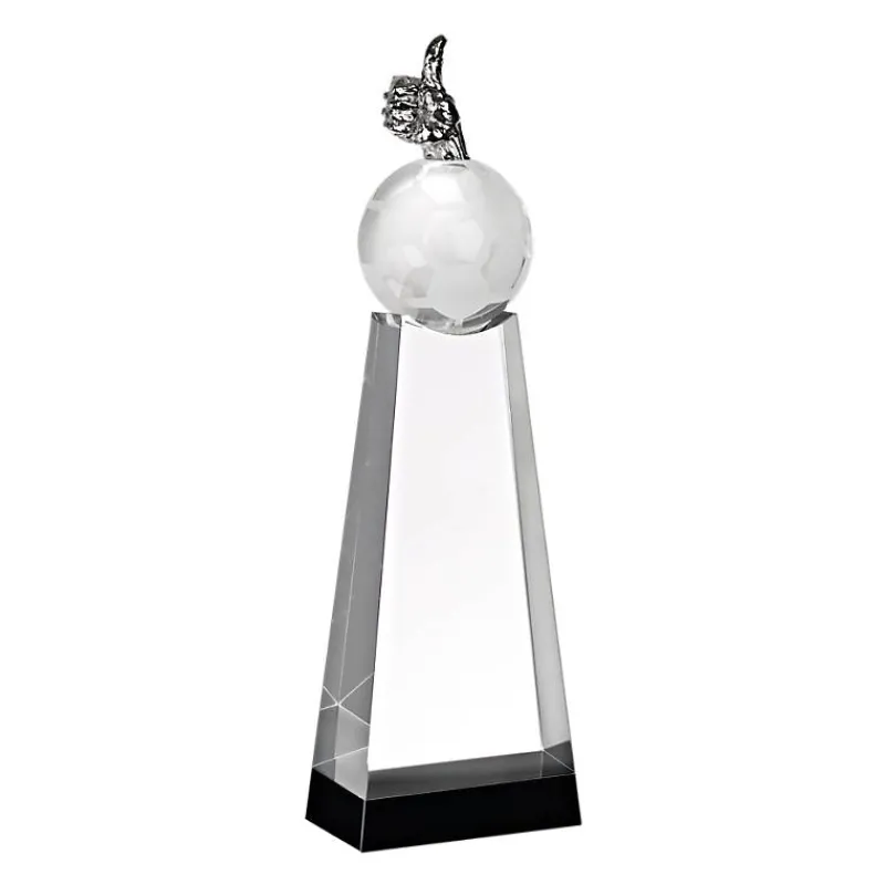 Pokal & Glasblock^Fan Unikate Fußballtrophäe Daumen hoch Pokal 26cm