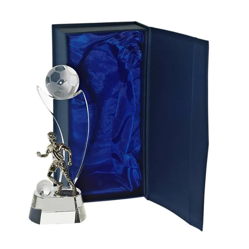 Pokal & Glasblock^Fan Unikate Fußballtrophäe Fußballstar Pokal 17cm
