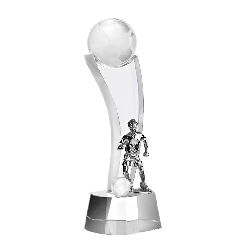 Pokal & Glasblock^Fan Unikate Fußballtrophäe Fußballstar Pokal 21cm
